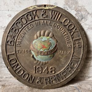 Babcock & Wilcox Cast Iron Plaque 1946