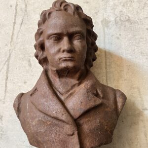 Cast iron bust of Beethoven