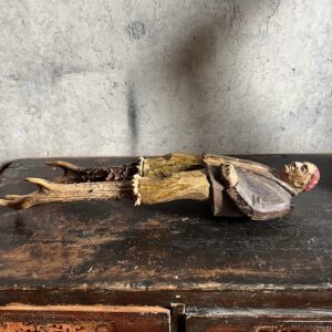 Antler Man. A curious wooden carved figure with antler legs