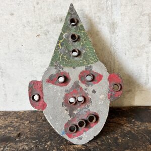 French antique cast iron clown head shooting target