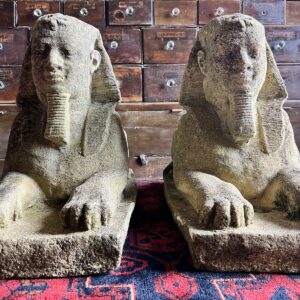 A Pair on cast concrete sphinxes